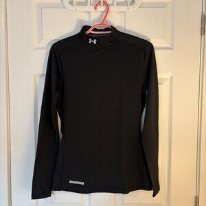 Under Armour Coldgear Fitted Mockneck Long Sleeve Top, Size M, Black